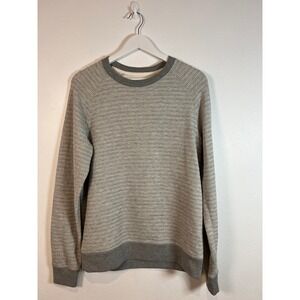 Billy Reid Mens CrewneckTextured Sweater Size M Gray Slim Fit Cotton SMALL STAIN